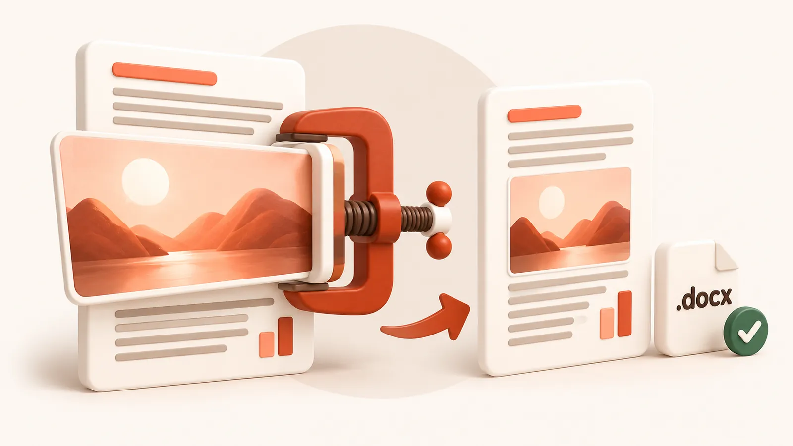 An oversized photo clamped back into its box on a sharp Word page