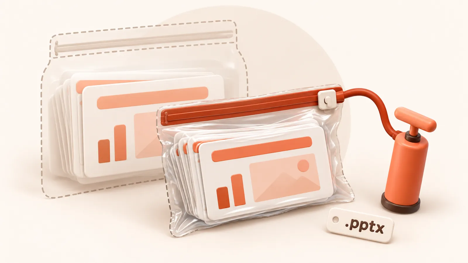 Slides vacuum-sealed in a thin zippered pouch beside the bulky original deck